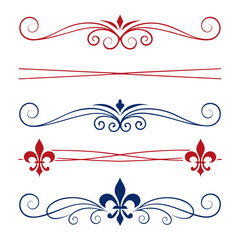 Set of decorative vintage style fleur de lis art. © yeasin