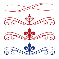 Fleur de lis ornaments and decorative dividers. © yeasin