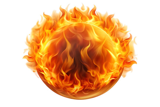 fire ball isolated on white background