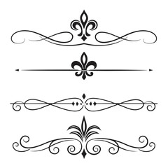 Vintage divider ornate flourish decorative border fleur de lis. © yeasin