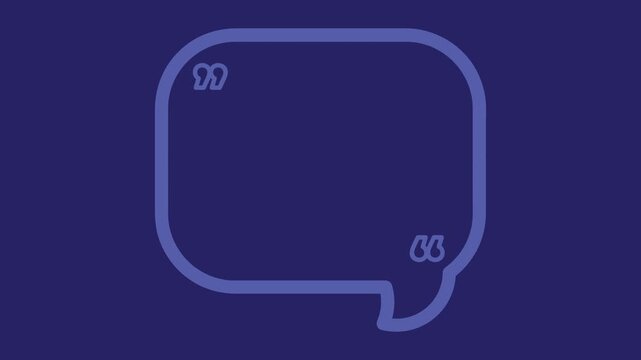 Animated Speech Bubble Chat with Quote Mark for Text Box and Modern Quotation Template