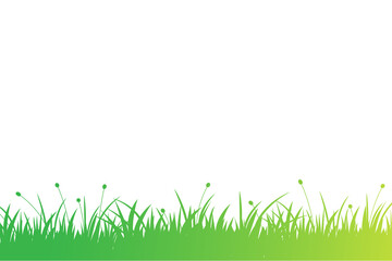 Fototapeta premium Green Grass Silhouette Border on transparent Background with Copy Space