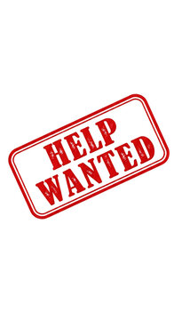 Help wanted red vintage stamp