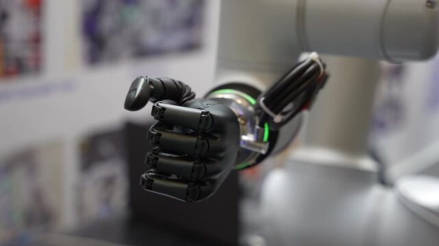 Close Up of Advanced Robotic Hand Symbolizing Human Collaboration With AI Technology