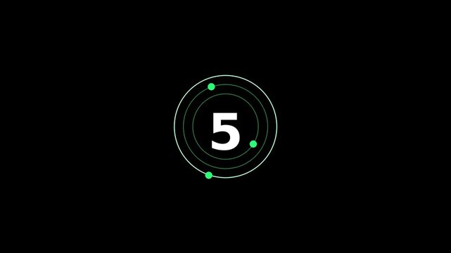 Black Background Minimal Orbit 10 Second Countdown Timer 4K