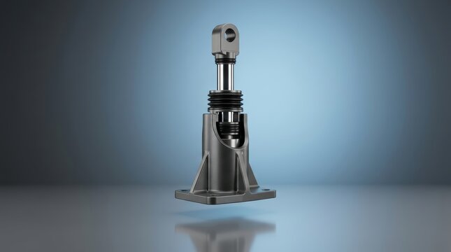 Industrial shock absorption unit 3D render, impact mitigation assembly, energy dissipation component, protective damping system for machinery