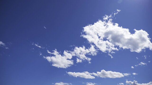 blue sky with clouds time-lapse video with copy space