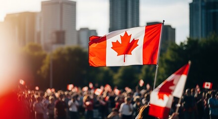 Fototapeta premium Happy canada day celebration july 1st national holiday scene