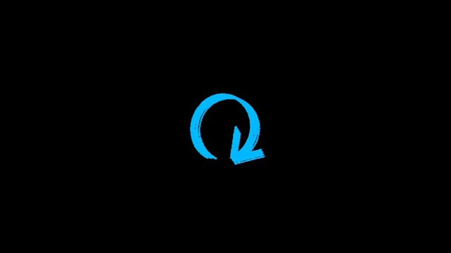 A blue refresh icon with an arrow in a circular motion on a black background