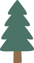 Fototapeta premium Simple Fir Tree Woodland Cartoon Vector Illustration