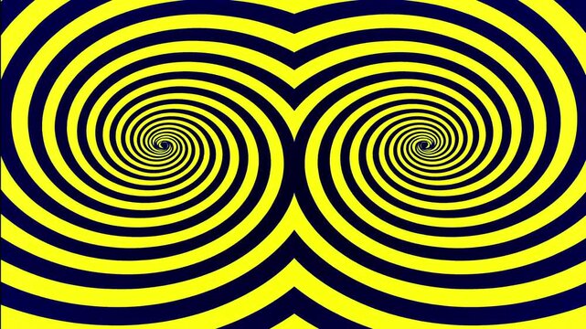 endless hypnotic yellow spiral background