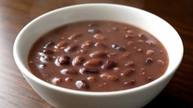Close-up of Eight Treasures Porridge in a Bowl, Close-up of Red Bean Dessert
