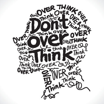 overthink confused doodle hand drawing, illustration vector