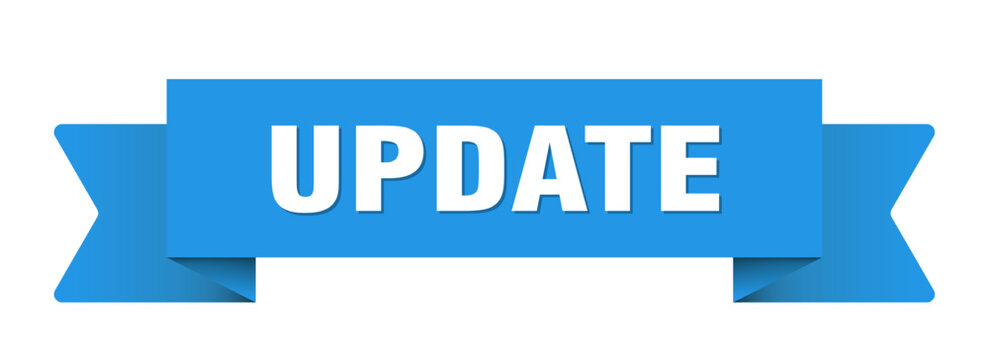 update ribbon isolated on transparent background. update ribbon
