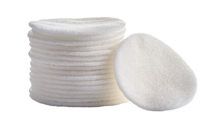 Stack of white cotton pads and one pad in front © Sophia