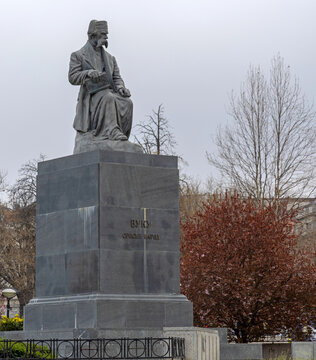 Monument to Vuk Karadzic Historic Landmark in Belgrade Serbia Spring Day
