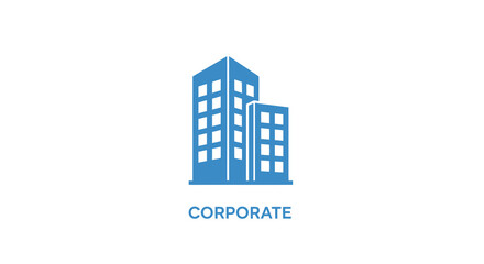 Fototapeta premium Building silhouette in blue a corporate vector illustration on white background