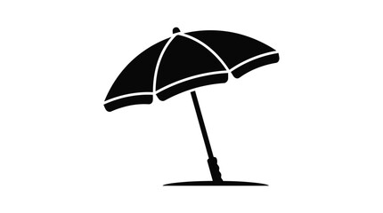 Beach Umbrella Silhouette On White Background parasol © Gk