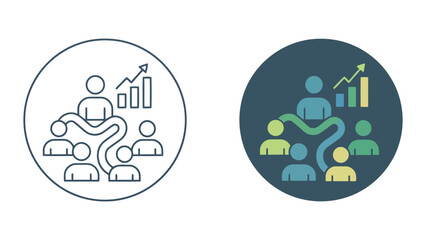 Fototapeta premium Corporate networking and strategic team management connection diagram in circular professional vector style