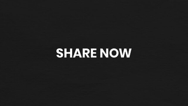 Share Now Vintage Text Animation 4K Content Amplification Visual for Social Media Promotion and Audience Growth Campaigns