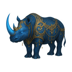 Fototapeta premium PNG Majestic blue rhinoceros illustration