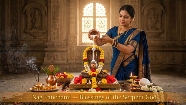 Nag Panchami Blessings &ndash; Milk Abhishek Ritual Devotion