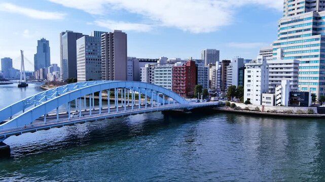 東京　隅田川の空撮