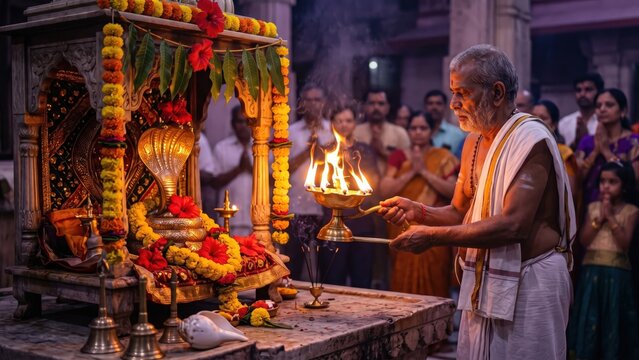 Evening Aarti at Nag Devata Shrine &ndash; Sacred Worship