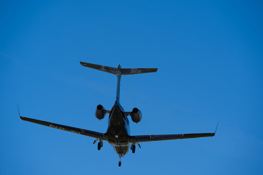 Private jet Haute Aviation type Embraer Phenom 300E registration OE-GTA landing on runway 28 at Swiss Z&uuml;rich Airport on a sunny spring day. Photo taken June 14th, 2026, Zurich Kloten, Switzerland.