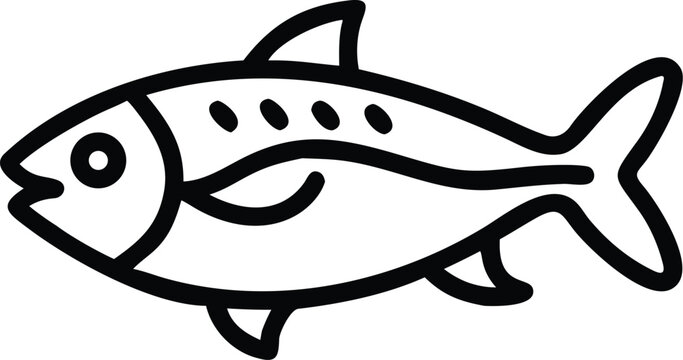 Black and white of a mackerel fish seafood ocean marine