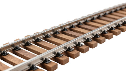 Naklejka premium Model train track with wooden sleepers and metal rails