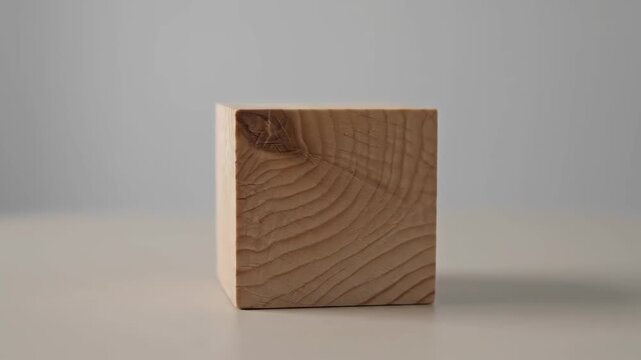 Wooden cube still life display, wooden cube rotation display