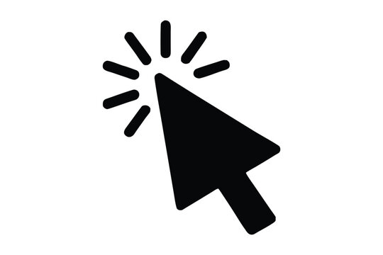 Cursor mouse click icon. Click arrow icon, computer mouse click cursor vector