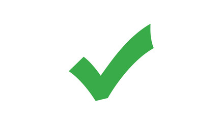 Green check mark icon on white background confirmation symbol © MDTAHIDURRAHMAN