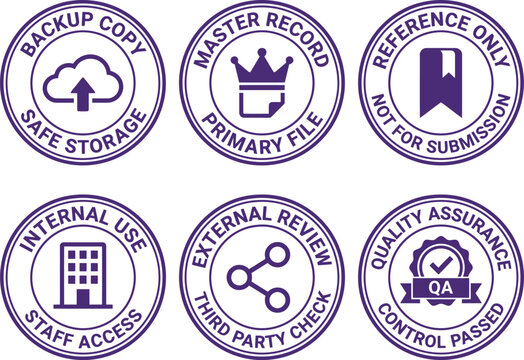 Resubmitted second review circular stamp graphic with arrows and document icon vector illustration.