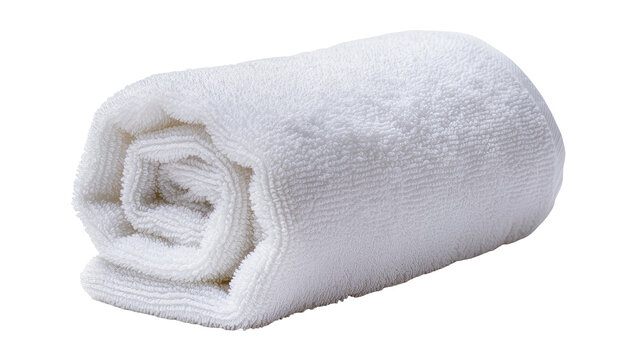 Rolled white terry cloth towel