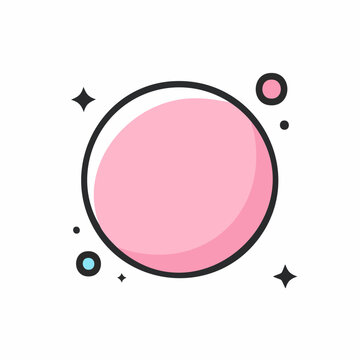 Pink Bubble with Stars and Sparkles
