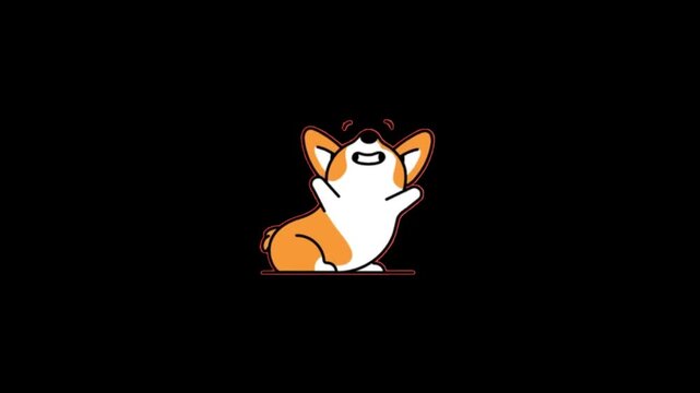 Cute Corgi Dog Animation - Waving with Joy Adorable corgi dog character excitedly waving its paws in a playful animation loop. Perfect for fun and engaging content.