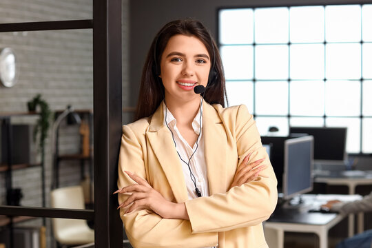 Female technical support agent in  office