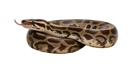 Naklejka premium Python coiled with tongue flicking