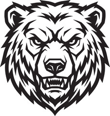 Fototapeta premium Aggressive Grizzly Bear Mascot Logo Vector Illustration