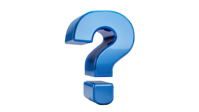 Glossy blue question mark symbol