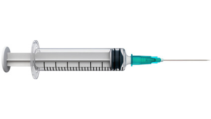 Fototapeta premium Medical syringe with needle and measurement markings