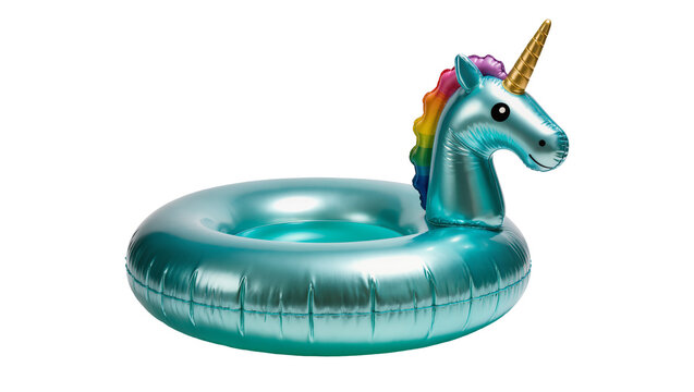 Turquoise inflatable unicorn pool float