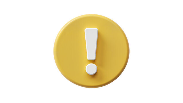 Yellow circle with white exclamation mark symbol