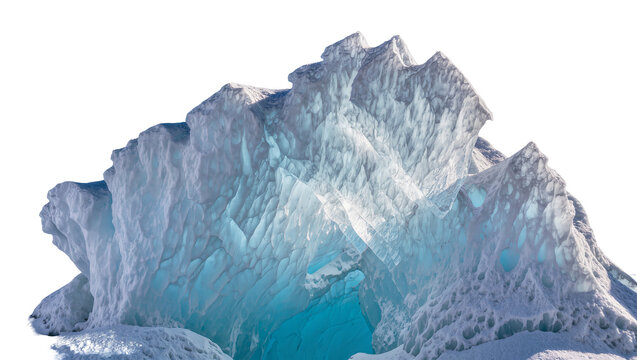 Jagged Iceberg with Blue Water Cave Entrance