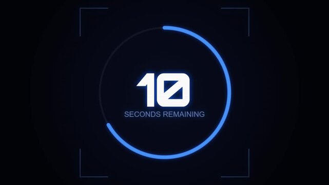 Digital countdown timer with futuristic blue circle and number display