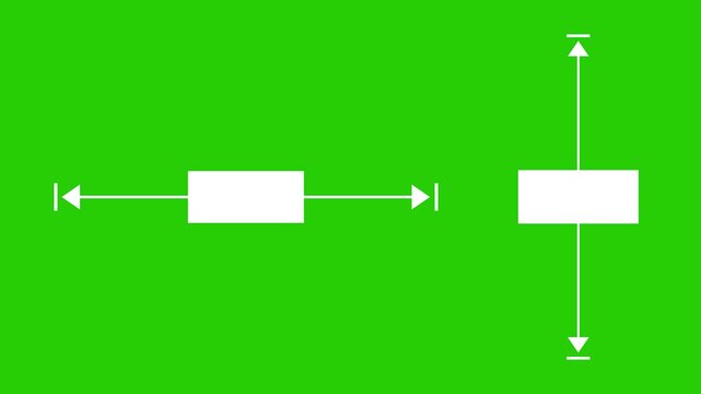 2D Dimension Arrow Measurement Animation on Green Screen, distance measurement arrows callout animation