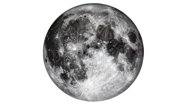 Full moon surface with craters and maria
