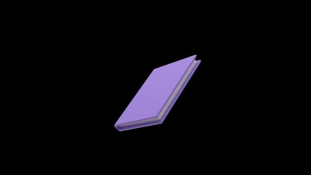 3D closed book icon flying on green screen background. Concept of education, reading, library and knowledge.